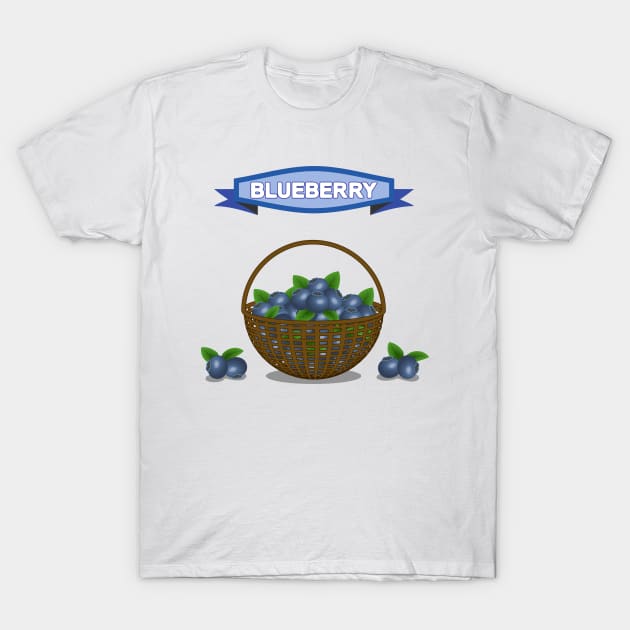 Blueberry Basket T-Shirt by Designoholic